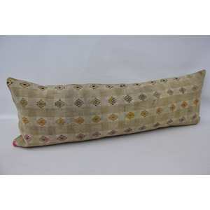 หมอนผ้าวูลสีเบจ16X48นิ้วลายวินเทจเทคนิคการเย็บปะติดปะต่อกันแบบวินเทจ - Product Image 3