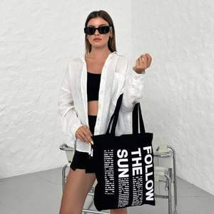 กระเป๋าผ้าฝ้ายรีไซเคิลแฟชั่นทันสมัยเป็นมิตรต่อสิ่งแวดล้อมมีหลายกระเป๋าสำหรับทุกฤดูกาลท่องเที่ยวนอกบ้านลำลองชายหาด - Product Image 3