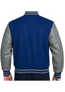 Chaqueta Bomber Negra para Hombre con Mangas de Cuero PU, Cuello Alto y Cierre de Botones, Estilo Casual para Otoño - Product Image 4