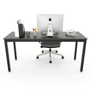 Bureau d'écriture minimaliste Uconcept HBUC035 en bois de caoutchouc 160x60cm, mobilier de bureau durable avec pieds en fer traditionnels pour chambre à coucher - Product Image 3