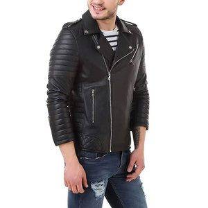 Nouvel arrivage de veste en cuir de peau de vache pour hommes lourds col montant avec revêtement High Street à la mode hiver décontracté en gros - Product Image 2