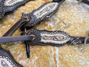 Fabricant en gros d'accessoires pour chevaux de couleur personnalisée - Ensemble de collier de poitrail et de bride en cuir brut d'origine occidentale - Product Image 5