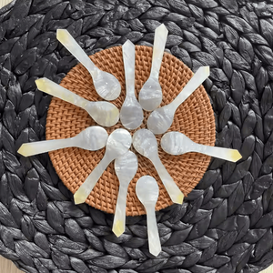 Cuillère à caviar écologique gravée au laser personnalisée, polie, en nacre naturelle, coquille de nacre, avec logo de style animal, Vietnam - Product Image 4