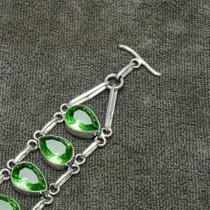 Green Amethyst Gemstone Silver <b>Bracelet</b> Green Amethyst 925 Sterling Silver Handmade Jewelry <b>Bracelet</b> Gift for Her Gift for Mom - Product Image 4