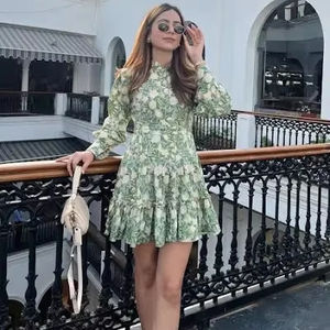 Vestido corto de algodón con bloque de mano indio, ropa de fiesta elegante con estampado Floral para mujer, vestido de regalo de boda personalizado para novia - Product Image 1