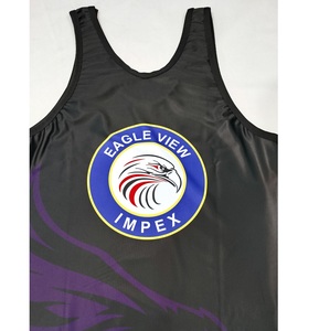 Nueva llegada personalizable Spandex Wrestling Singlet Cool Dry Mens Wrestling Wear Guantes Wraps Venta al por mayor Nueva técnica de sublimación - Product Image 5