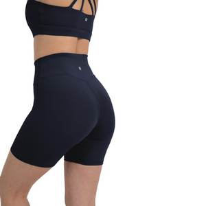 Pantalones cortos de Yoga Cruz cintura alta Levantamiento de cadera Nylon gimnasio corto Yoga Fitness mujeres ciclismo apretado elástico transpirable deportes pantalones cortos - Product Image 3