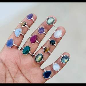Wholesale <b>Rings</b> 925 <b>Sterling</b> <b>Silver</b> Mix Gemstone <b>Silver</b> Bulk <b>Rings</b> Lot Multi & Mix Gemstone <b>Ring</b> - Product Image 2