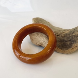 Brown Vintage Baltic Amber <b>Bangle</b> <b>Bracelet</b>, Natural Solid Amber Cuff <b>Bracelet</b> 55 mm - Product Image 5
