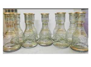 Botella de Narguile de Vidrio Colorida Única con Grabado Profundo Estilo Boho Egipcio de Lujo 2025, 30CM, Florero de Shisha Dorado Metálico - Product Image 4