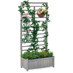 เตียงสวนยกสูงทำจากไม้พร้อมกล่องปลูกต้นไม้กลางแจ้ง - Product Image 1