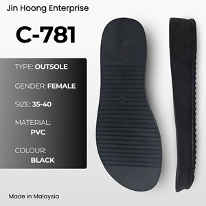 Chaussons en PVC durables et antidérapants pour femmes Jin Hoong C-781, semelle extérieure noire, résistants à l'eau, épaisseur de 36 mm - Product Image 1