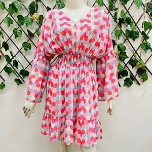 2023 femmes élégant Sexy ethnique imprimé Maxi robe décontracté été XS taille tissé coton numérique imprimé motif décorations - Product Image 1