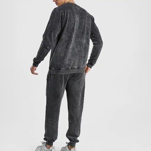 Streetwear sweat-shirt en coton éponge français Patch personnalisé Logo appliques sweats à capuche hommes lavage à l'acide à capuche en détresse - Product Image 4