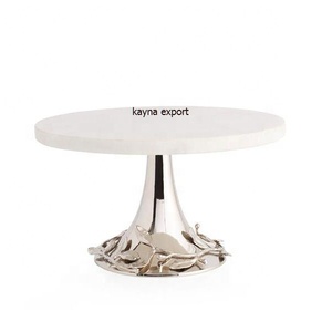Support à gâteau de mariage de haute qualité, en métal, plaqué or, finition émail, écologique, forme ovale, certifié CE, artisanat - Product Image 4