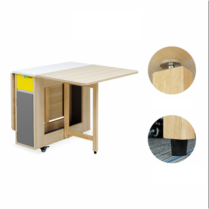 Table à manger pliante Lecce style moderne 1,4 m, ensemble de table à manger en bois et pierre frittée, table à manger en marbre assemblée, idéale pour la cuisine - Product Image 5