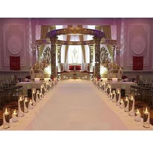 Conjunto de Mandap de Boda de Lujo Vintage con Fibra Dorada y Construcción Duradera de Fibra de Vidrio para Eventos de Boda - Product Image 1