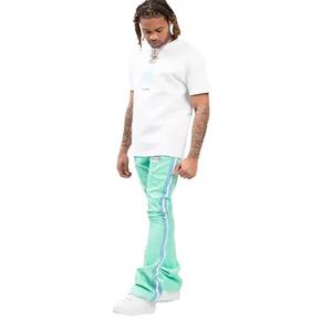 Unisex T-shirt Flare Sweatpants Sets Wholesale Jogger Tracksuit Custom Screen Print T Shirt and Acid Washed Pants Set for Men - Product Image 5