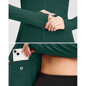 Chaqueta Ligera Elástica para Mujer, Top de Yoga con Cremallera Completa, Ropa Deportiva Suave para Entrenamiento, Tejido de Nailon y Elastano Cómodo - Product Image 2