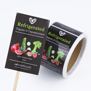 Custom UV Printed Self-Adhesive PVC Bottle Sticker Label Waterproof Food Packaging for Glass Juice Drink Clear PVC Ingredients