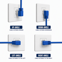 Kabel Ethernet RJ45 Cat6 UTP Tembaga Murni Sudut Kanan 90 Derajat XXD Industrial, Kabel LAN Kecepatan Tinggi 10Gbps untuk Router, Bersertifikasi CE RoHS