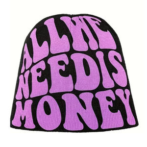 Confortable Beanie lettre Jacquard tricoté personnalisé votre Logo à revers sport Jacquard tricoté Beanie mode hiver jacquard Beanie - Product Image 1