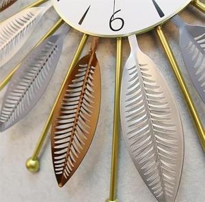 Trendy <b>Large</b> Modern Abstract Multicolour <b>Wall</b> <b>Clock</b> Silent Quartz <b>Metal</b> Decor with Radio Movement for Living Room - Product Image 5