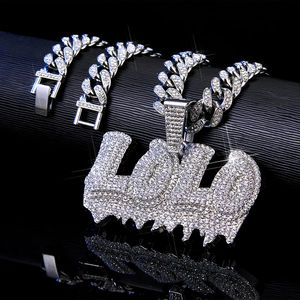 Impresionante Conjunto de Collar y Colgante de Plata de Ley 925 para Hombre, Estilo Cubano, Hip Hop, con Diamantes Cultivados en Laboratorio, Corte Brillante, Certificado IGI - Product Image 4
