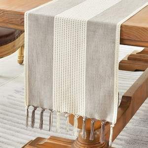 Durable Linen <b>Table</b> <b>Runners</b> with Floral Embroidery Handmade Modern Style for Wedding and Home Use Long-lasting Practicality - Product Image 3
