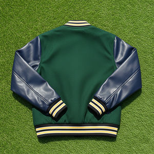 OEM Wholesale Best Sale Wool Sleeves Letterman Varsity <b>Jacket</b> Women Custom Embroidered Logo Chenille Patch Cotton Pearls - Product Image 2