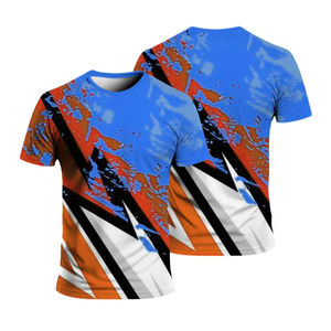 Camiseta informal de manga corta para hombre, camisetas de sublimación de estilo lavado ácido de talla grande con logotipo personalizado de algodón 100% de alta calidad para hombre - Product Image 3