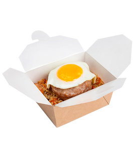 กล่องพับได้ OSQ 600 แบบขายส่ง กล่องคราฟท์สำหรับอาหารแบบนำกลับบ้าน ป้องกันคราบไขมันและกันรั่วซึม พร้อมใช้งานสำหรับร้านจัดเลี้ยง ร้านอาหาร และร้านกาแฟ - Product Image 1