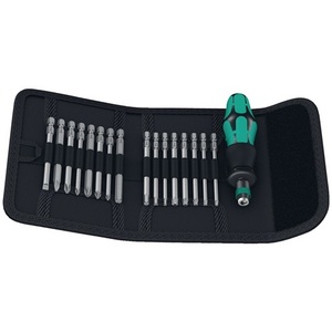 KK 60 17-Piece <b>Screwdriver</b> Set with Hand Holder & Interchangeable Blades Folding Case by WERA - Product Image 1