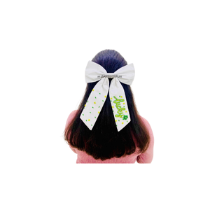 Barrette à cheveux en forme de nœud rose en perles faites à la main pour la fête de la Saint-Patrick, avec pinces alligator, accessoire de mode tendance - Product Image 4