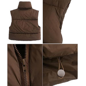 เสื้อแจ็คเก็ตพัฟเฟอร์ทรงครอปสำหรับผู้หญิง ผ้าหนา อุ่น กันหนาว เหมาะสำหรับฤดูใบไม้ร่วงและฤดูหนาว  แบบฟุตบอล - Product Image 4