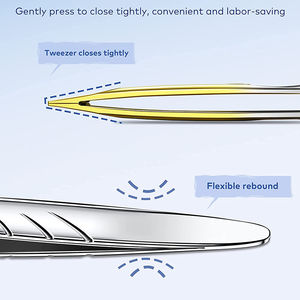 Pinces à épiler fantaisie en acier inoxydable, pointe inclinée, demi-or et demi-argent - Product Image 3
