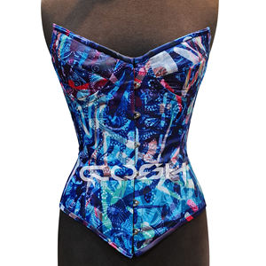 Corset à armatures en acier avec bonnets à armatures, imprimé aztèque, pour tenue de soirée - Product Image 5