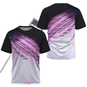 T-shirt à séchage rapide 2026 T-shirt pour hommes badminton costume d'entraînement été ample décontracté à manches courtes col rond haut fitness en plein air - Product Image 1