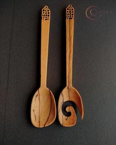 Juego de Cubiertos de Madera de Lujo, Utensilios Desechables Sostenibles con Acabado Natural Elegante, Reutilizables y Aptos para Lavavajillas, para Uso en Servicios de Catering - Product Image 5