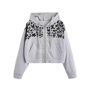 2032 New Style OEM ODM Casual Custom Logo Printing <b>Crop</b> <b>Top</b> <b>Hoodie</b> High Quality Sweatshirts Women <b>Crop</b> <b>Top</b> <b>Hoodie</b> - Product Image 1