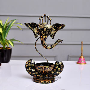Decorative Brass Ganesh Ji T-Light Candle Holder Smart Fashion Deal Brand Welded Rajasthan for <b>Home</b> <b>Temple</b> Festive Decor Gifting - Product Image 2
