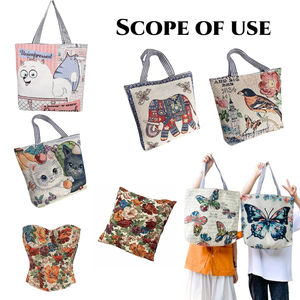 Nouveau tissu brocart éléphant teint en fil respirant en polyester et coton pour sac fourre-tout en <span class=keywords><strong>toile</strong></span>, sac à bandoulière et rembourrage - Product Image 5