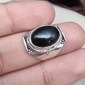 Anillo de ónix negro de Plata de Ley 925, cabujón ovalado, joyería de piedras preciosas naturales hecha a mano Vintage, venta al por mayor - Product Image 6