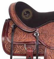 Sadel Kuda Kulit Asli Berkualitas Tinggi Model Western, Dapat Disesuaikan Ukuran 10-18 untuk Balap Barrel, Trail Racing, dan Berkuda Rekreasi