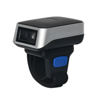 Escáner de Código de Barras Inalámbrico Láser 1D, Lector de Dedos Portátil BT Compatible con Android para Inventario de Almacén