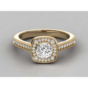 Anillo Elegante de Diamantes Redondos Solitarios en Oro de 18K para Mujer, Diseño Brillante de 3 Piedras - Product Image 4