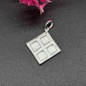 925 boîte en argent Sterling Design incrustation carré blanc réglage pendentif bon pour les cendres et la résine remplissage lait maternel bricolage souvenir bijoux - Product Image 1