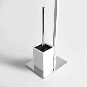 Lámpara de pie cromada con soporte para escobilla de inodoro, categoría de producto premium - Product Image 2