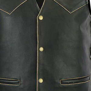 Chaleco de cuero de material de alta calidad para hombre, chaquetas a precio asequible, Chaleco de cuero transpirable de piel de vaca a la moda para hombre a la venta - Product Image 6