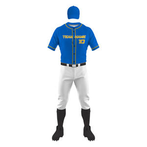 Ensemble d'uniformes de baseball pour hommes, maillot et pantalon à logo brodé personnalisé, vêtements de sport d'équipe en polyester durable, usine OEM - Product Image 5